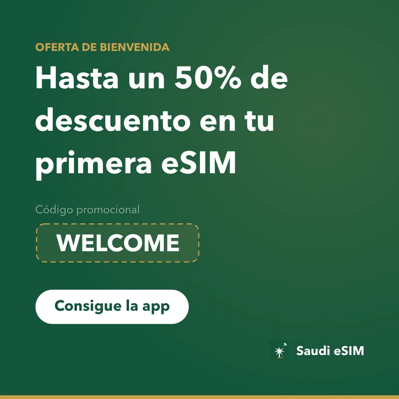 Código Promo Saudi eSIM — WELCOME, 15% Dto.
