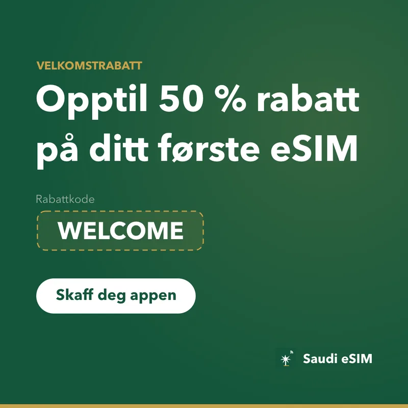 Saudi eSIM-rabattkode: WELCOME, 15% rabatt