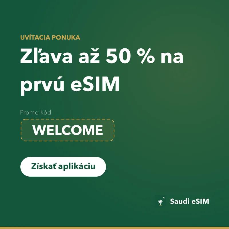 Promo Kód Saudi eSIM — WELCOME, Zľava 15 %