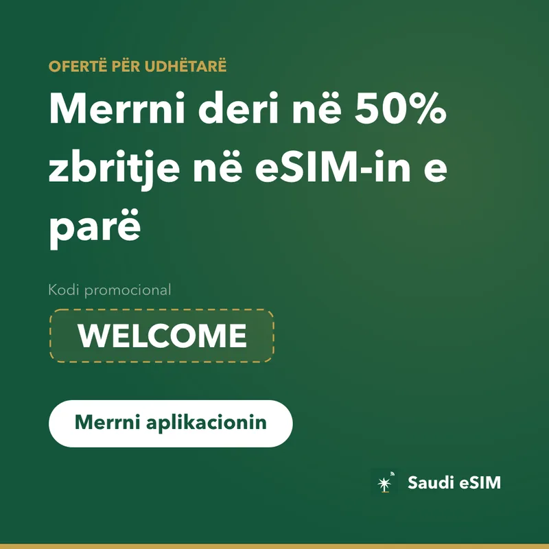 Kodi Saudi eSIM — WELCOME, 15% ulje