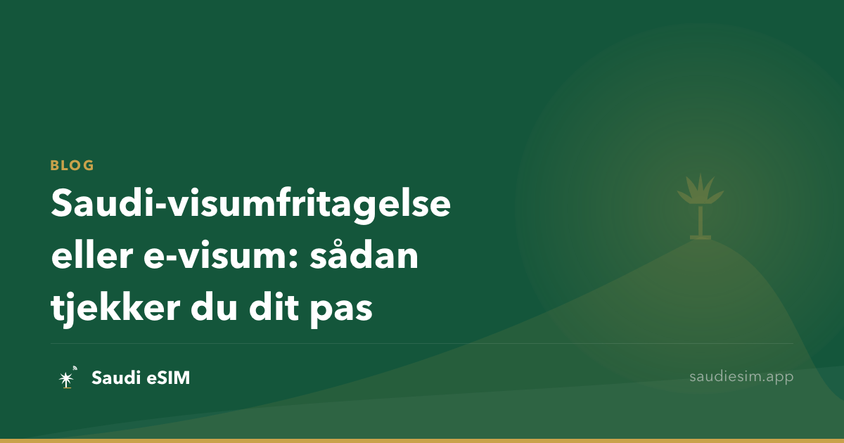 Saudi-visumfritagelse eller e-visum: sådan tjekker du dit pas