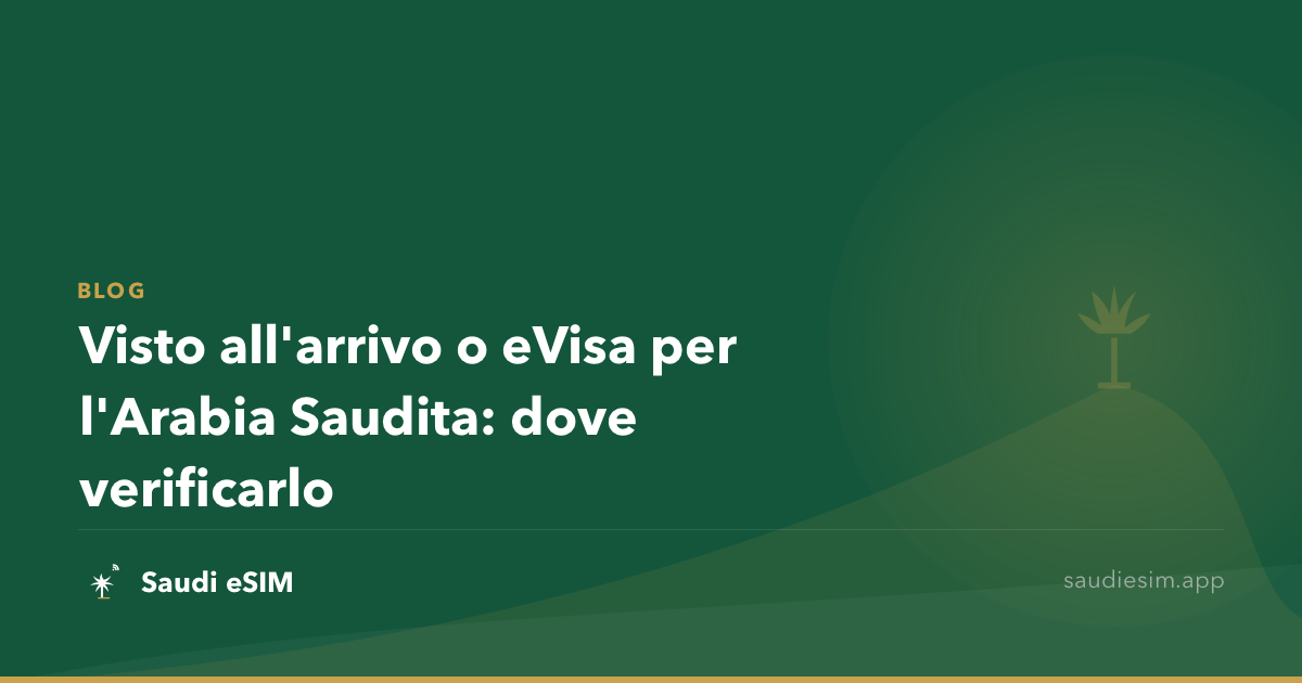 Visto all'arrivo o eVisa per l'Arabia Saudita: dove verificarlo