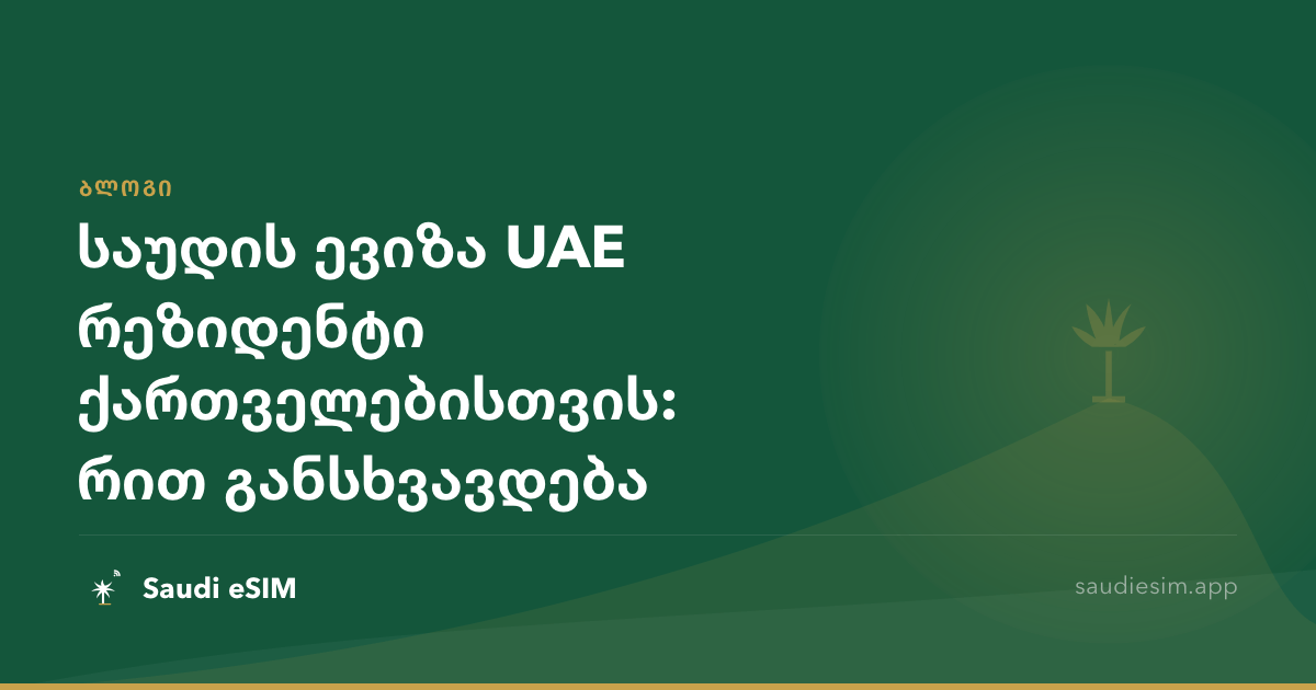 საუდის ევიზა UAE რეზიდენტი ქართველებისთვის: რით განსხვავდება