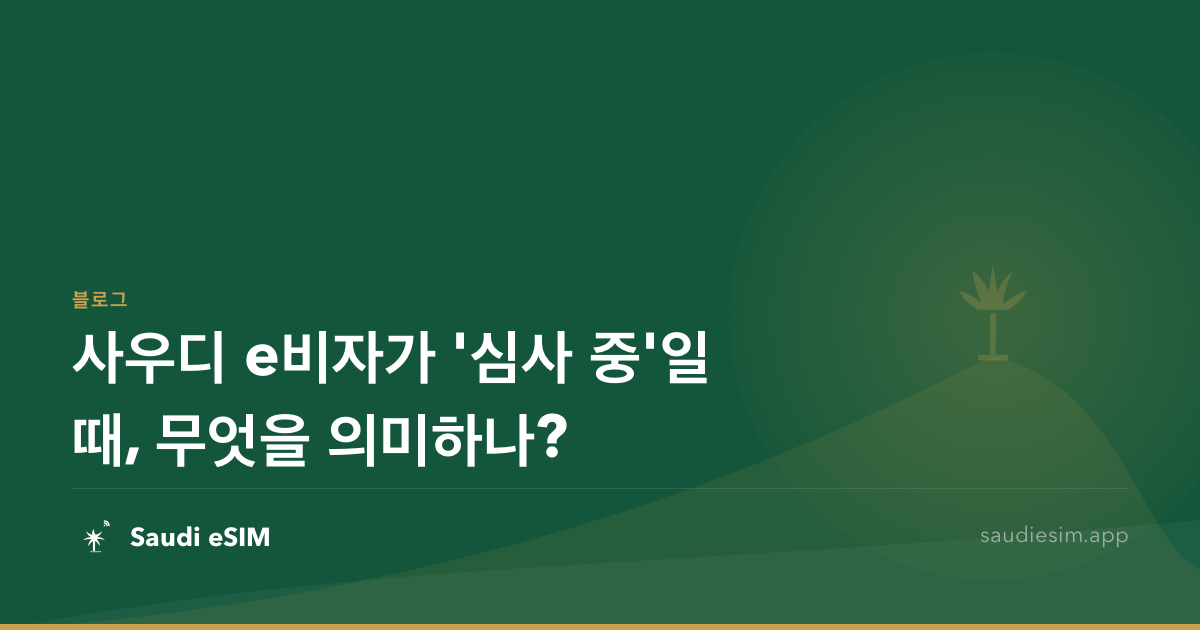 사우디 e비자가 '심사 중'일 때, 무엇을 의미하나?