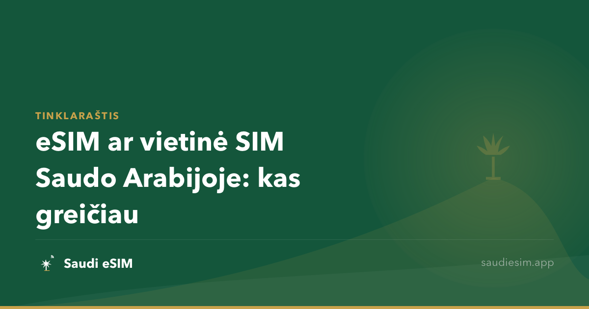eSIM ar vietinė SIM Saudo Arabijoje: kas greičiau