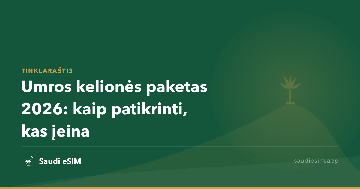 Umros kelionės paketas 2026: kaip patikrinti, kas įeina