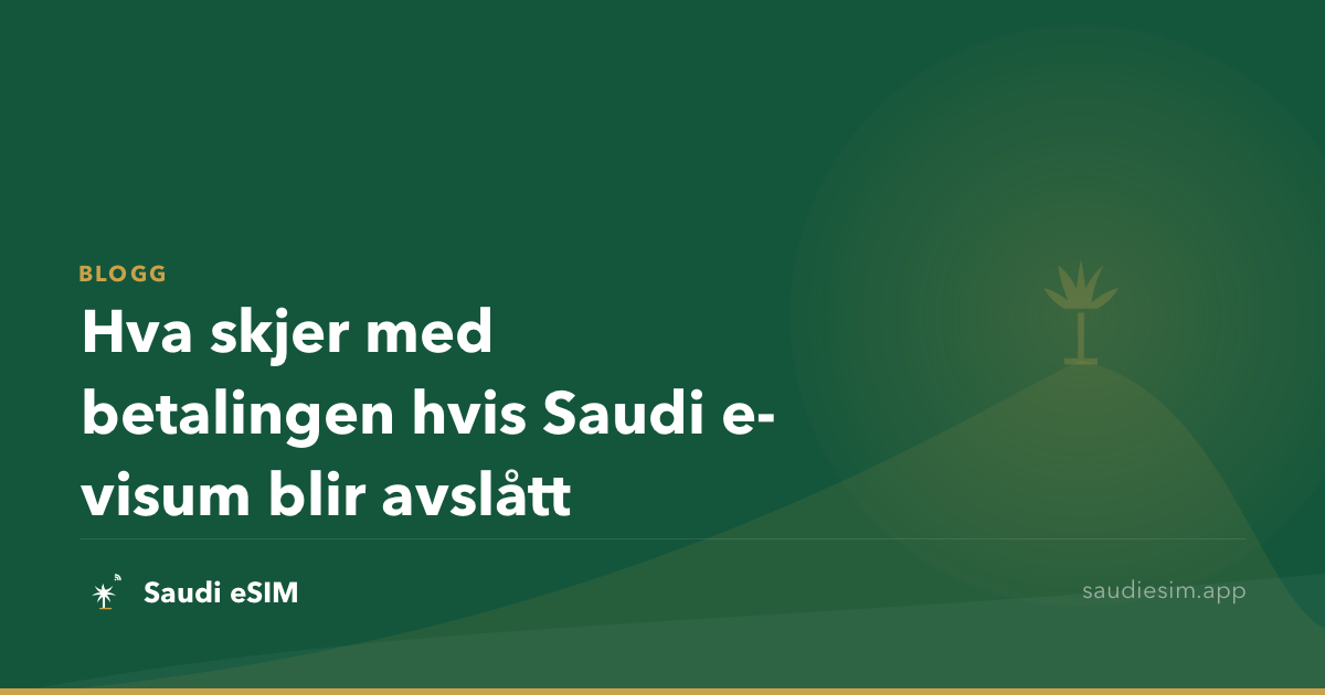 Hva skjer med betalingen hvis Saudi e-visum blir avslått